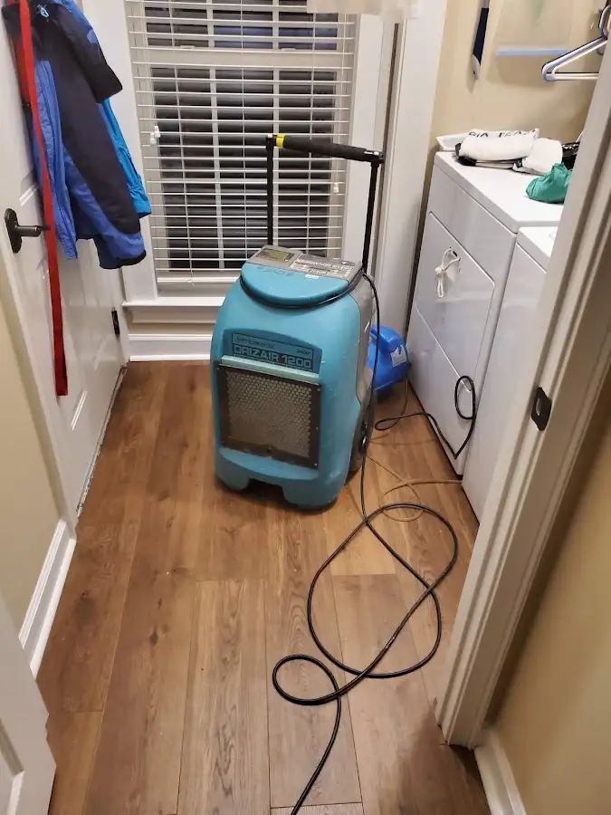Commercial dehumidifier deployed for Flood Damage Cleanup in Long Hill